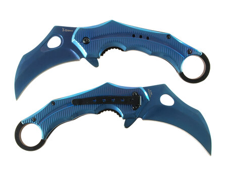 X-Treme Karambit Blauw TI Steel