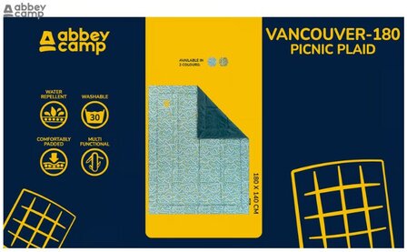 Picknickkleed Padded Print  VANCOUVER 180 groen