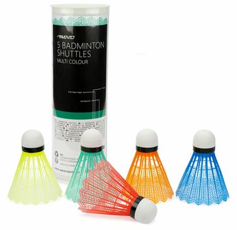 5 Badminton Shuttles &bull; 5 Kleuren